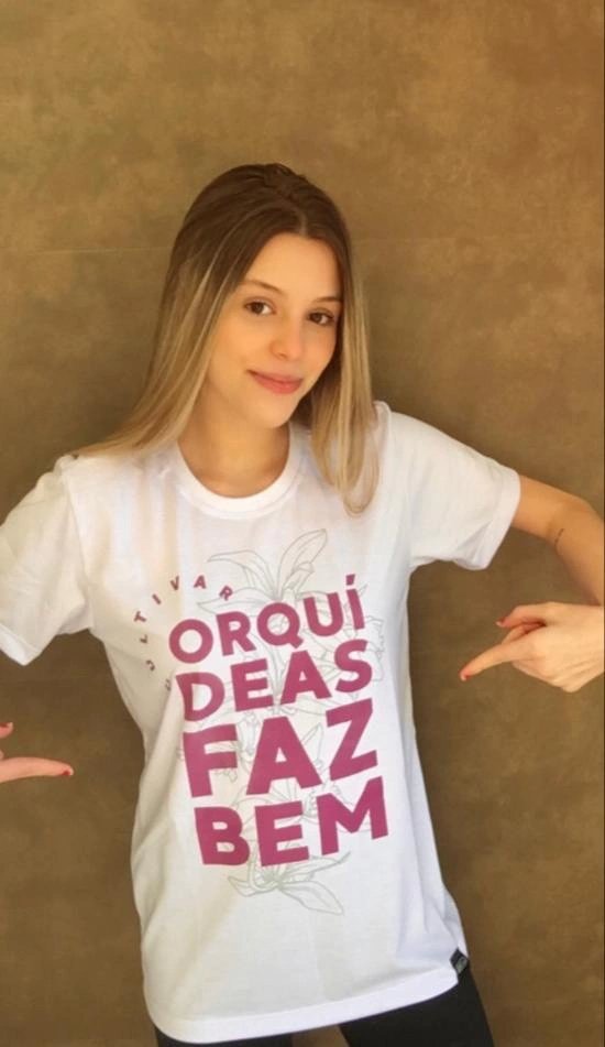 Camiseta de Orquídea "Cultivar Orquídeas Faz Bem" - Exclusiva Orquideomania