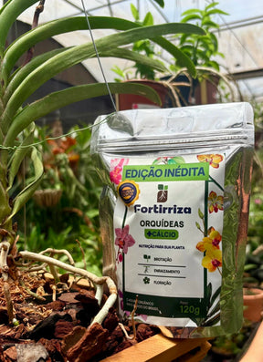 Adubo Orgânico Fortirriza + CÁLCIO 120 g – Raízes Fortes, Vegetal Saudável | Ideal para Orquídeas com Raízes Aéreas