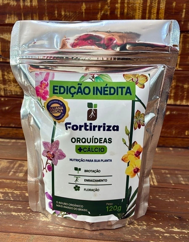 Adubo Orgânico Fortirriza + CÁLCIO 500 g – Raízes Fortes, Vegetal Saudável | Ideal para Orquídeas com Raízes Aéreas